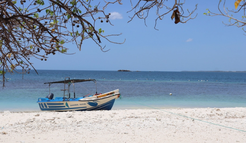 Peaceful beach scene in Trincomalee
